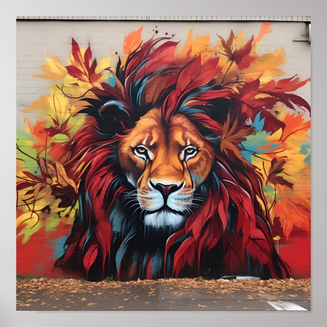 El arte del grafitti cae deja huella del león (Frente)