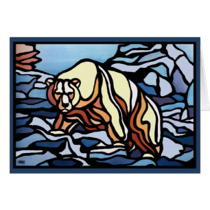 El arte del oso carda las tarjetas tribales en