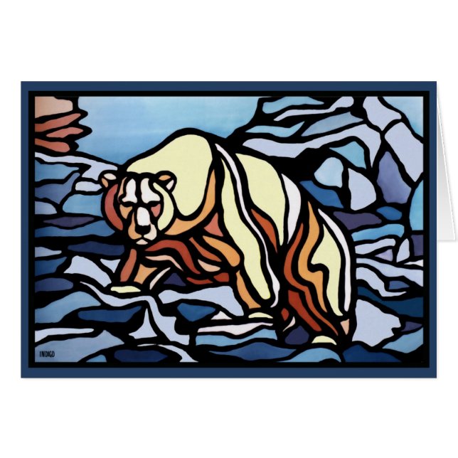 El arte del oso carda las tarjetas tribales en (Anverso (Horizontal))