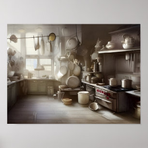 El arte digital de la escena de cocina de Cook
