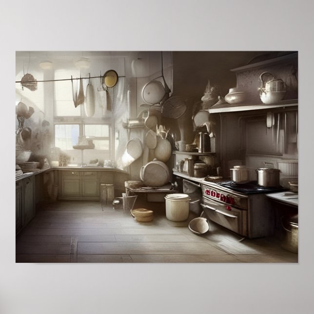 El arte digital de la escena de cocina de Cook (Frente)