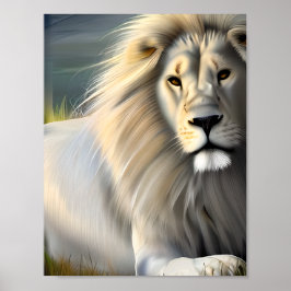 El arte etéreo del león majestuoso blanco se gener