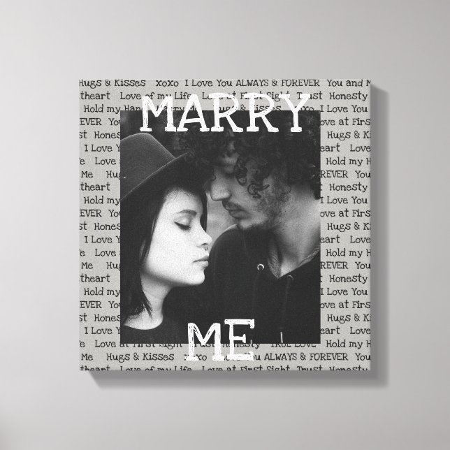 El arte fotográfico de la pareja "Marry me" gris y (Anverso)