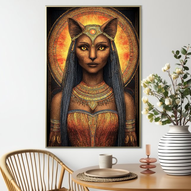 El arte marrón dorado de la diosa gata egipcia Bas (Subido por el creador)