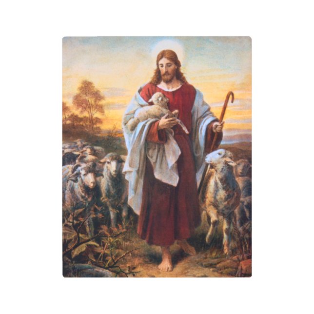 El arte metalizado de la pared del buen pastor (Anverso)