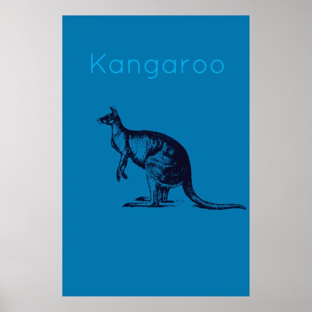 El arte moderno del "Blue Kangaroo" en la pared (Frente)