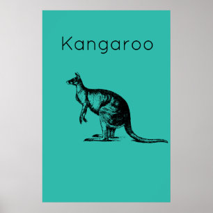 El arte moderno del canguro verde en la pared