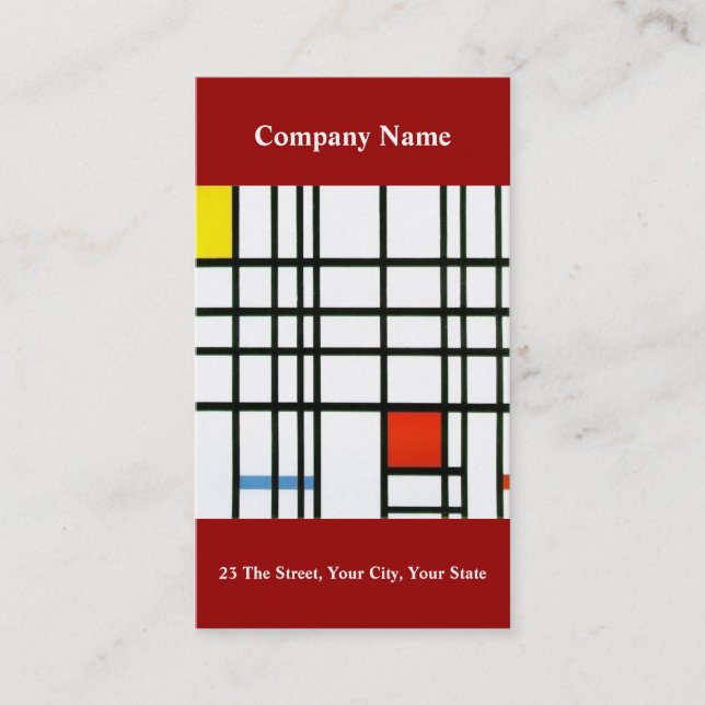 El arte moderno inspiró rojo de la tarjeta de (Anverso)