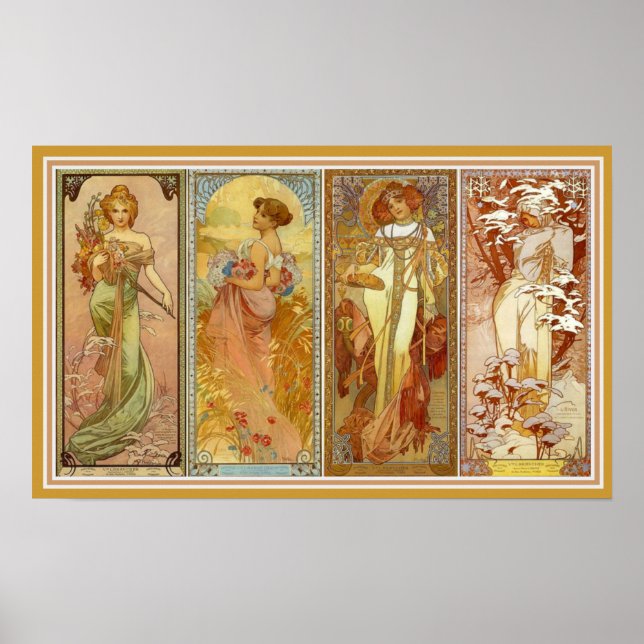 El arte mural de Les Quatre Saisons Mucha (Frente)