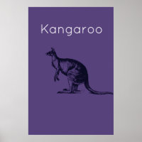 El arte mural moderno morado del canguro