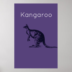 El arte mural moderno morado del canguro