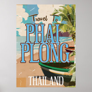 El arte poster de viajes vintage de Phai Plong tai