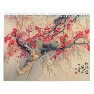 El arte principal oriental planta el calendario