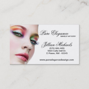 El artista de maquillaje compone la tarjeta de