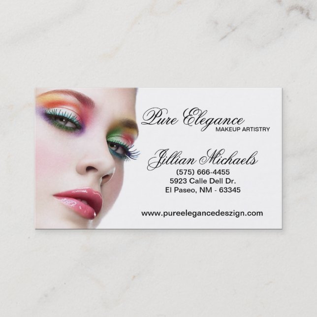 El artista de maquillaje compone la tarjeta de (Anverso)