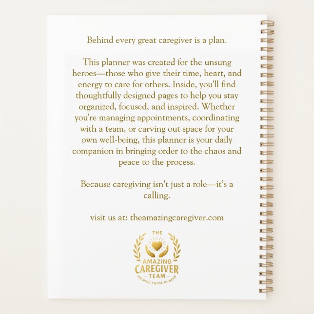 El asombroso planificador del cuidador (Reverso)