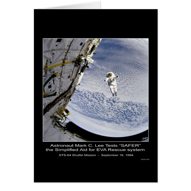 El astronauta Mark C. Lee prueba el transbordador  (Frente)
