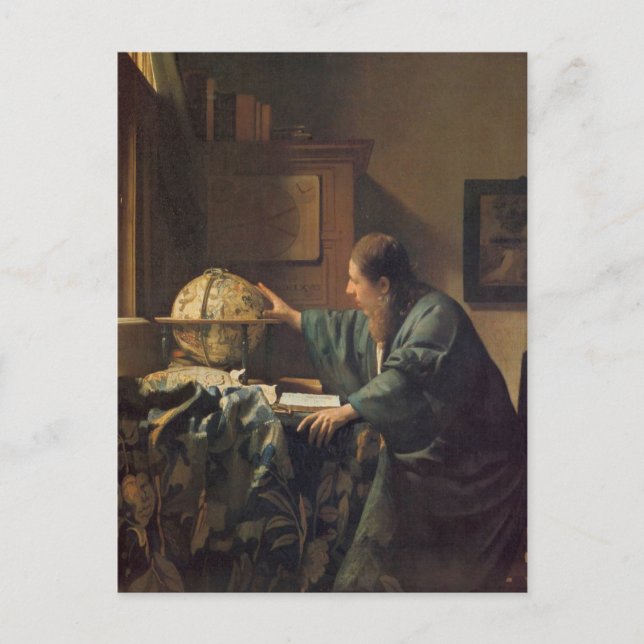 El astrónomo de la postal Johannes Vermeer (Anverso)
