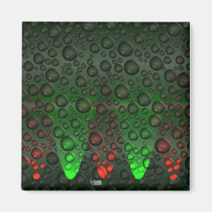 El aumento de las burbujas en el imán verde/rojo
