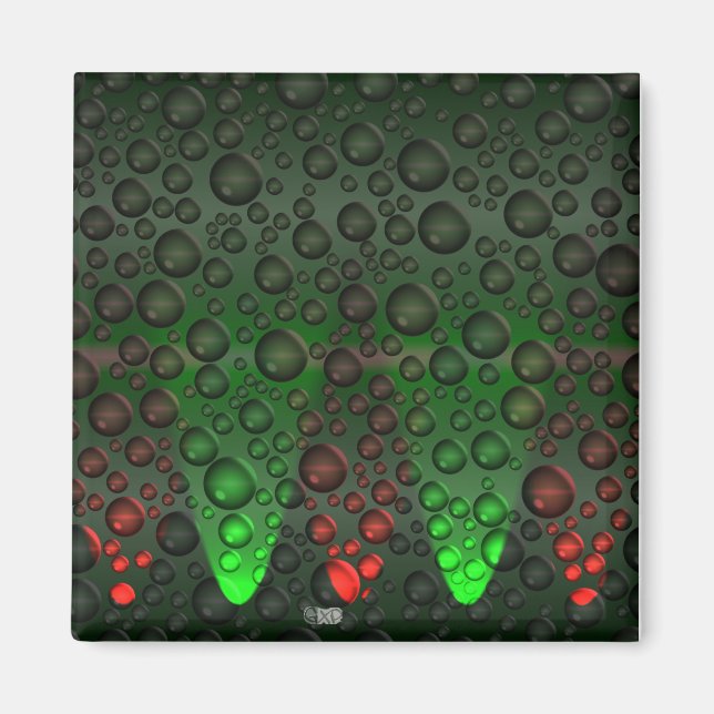 El aumento de las burbujas en el imán verde/rojo (Frente)