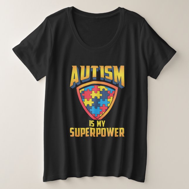 El Autismo Es Mi Escudo De Rompecabezas De Superpo (Anverso del diseño)