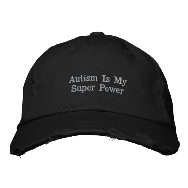 El autismo es mi gorra de super poder bordado (Anverso)