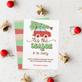 El auto del árbol de Navidad Retro Groovy esta tem