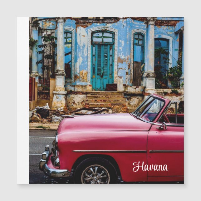 El auto rojo de la Habana Cuba (Anverso)