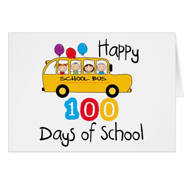 El autobús escolar celebra 100 días (Anverso (Horizontal))