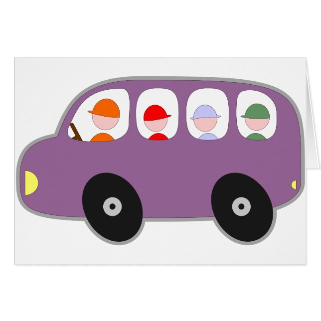 El autobús escolar del autobús embroma el dibujo (Anverso (Horizontal))
