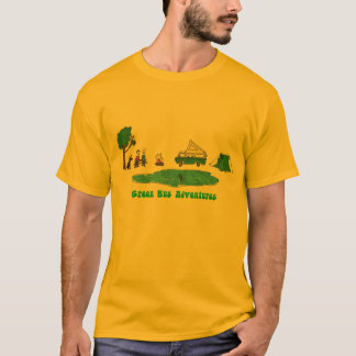 El autobús verde se aventura la camisa de manga