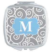 El azul gris remolina espejo compacto del