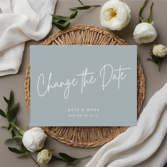 El azul mínimo moderno cambia la Invitación de fec (Subido por el creador)