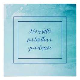 El Azul Nunca Se Ajusta Para Un Poster Menos Brill