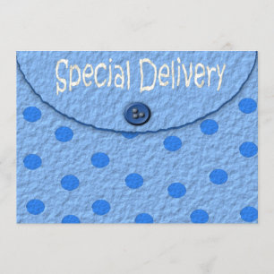 El azul puntea las invitaciones de Baby Shower de
