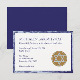 El azul y el oro kiddish de la tarjeta de Mitzvah