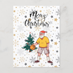 El baloncesto Santa Claus está jugando con Navidad