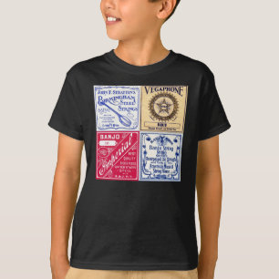 El banjo ata la camiseta de manga corta oscura del