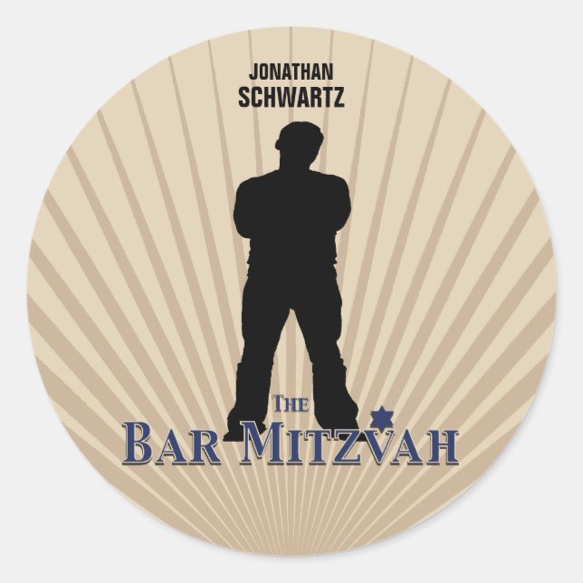 El bar de la estrella de cine Mitzvah Pegatina Tan (Anverso)