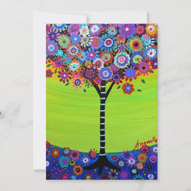 El bar del árbol de la vida Bat Mitzvah Invitacion (Anverso)