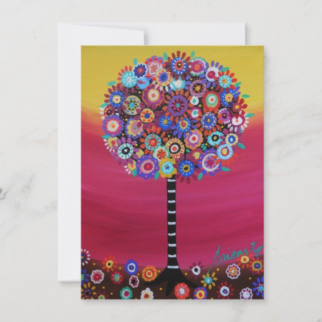 El bar del árbol de la vida Bat Mitzvah Invitacion (Anverso)