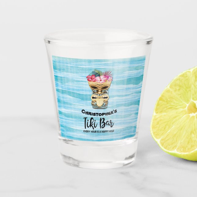 El bar Tiki de la isla es un vaso de agua monogram (Anverso)