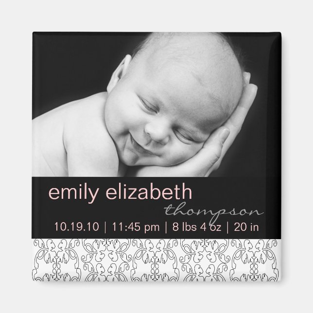 El barroco en el imán fotográfico de una niña blan (Frente)