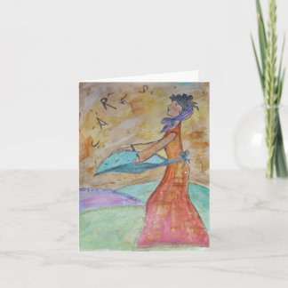 El bastidor cuida la tarjeta de felicitación