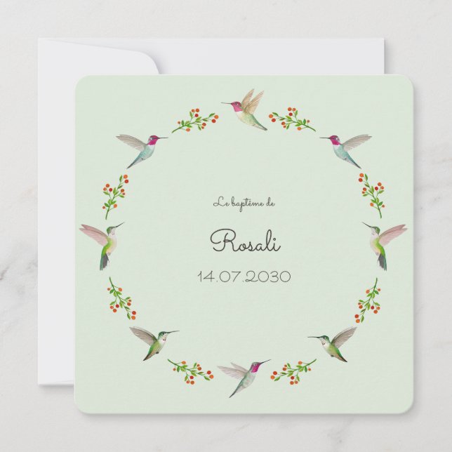 El bautismo de los colibríes de Anna con la foto d (Anverso)