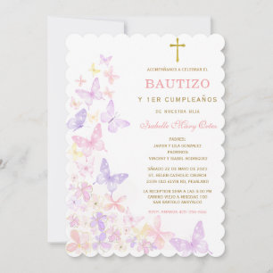 El Bautizo y Primer Cumpleaños invitación de nuest
