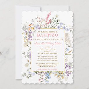 El Bautizo y Primer Cumpleaños invitación de nuest