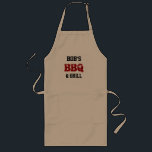 El Bbq de los hombres y delantal largo de la<br><div class="desc">El Bbq de los hombres y el delantal largo de la parrilla hace un regalo perfecto para el papá y el abuelo. El nombre se puede cambiar para personalizar a su opción.</div>