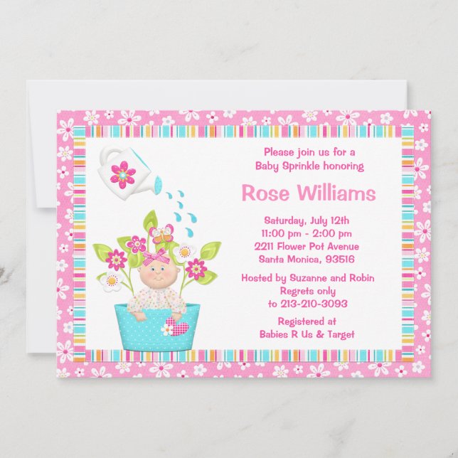 El bebé asperja la invitación de la ducha del (Anverso)