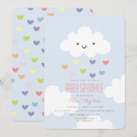 El bebé asperja la invitación de las nubes